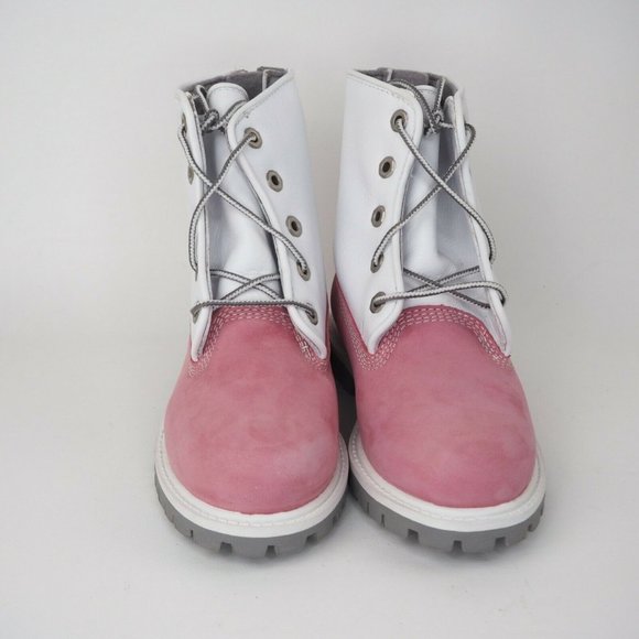 Timberland Little Kids Boots Leather SPD UP Pink Grey - Picture 5 of 12